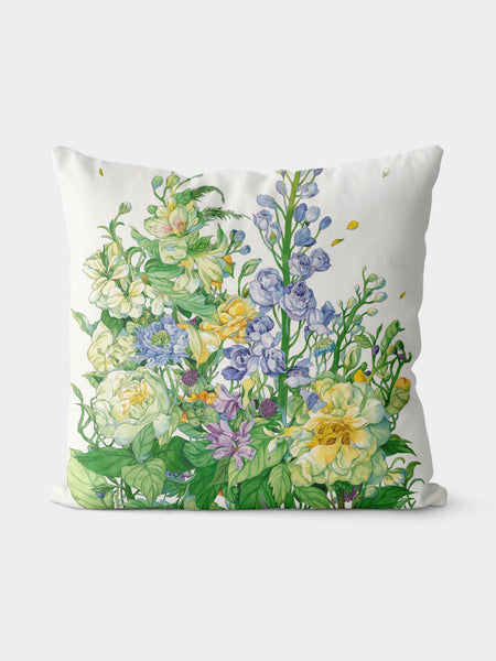 Floral Throw Pillow, Watercolor Flower Cushion for Home Decor
