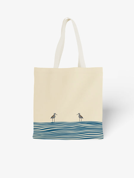 Seaside Birds Tote Bag, Ocean - Inspired Canvas Tote