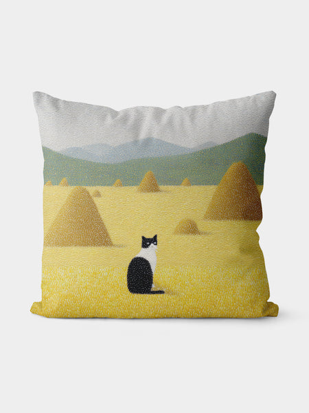 Cat in Field Throw Pillow, Countryside - Inspired Home Decor