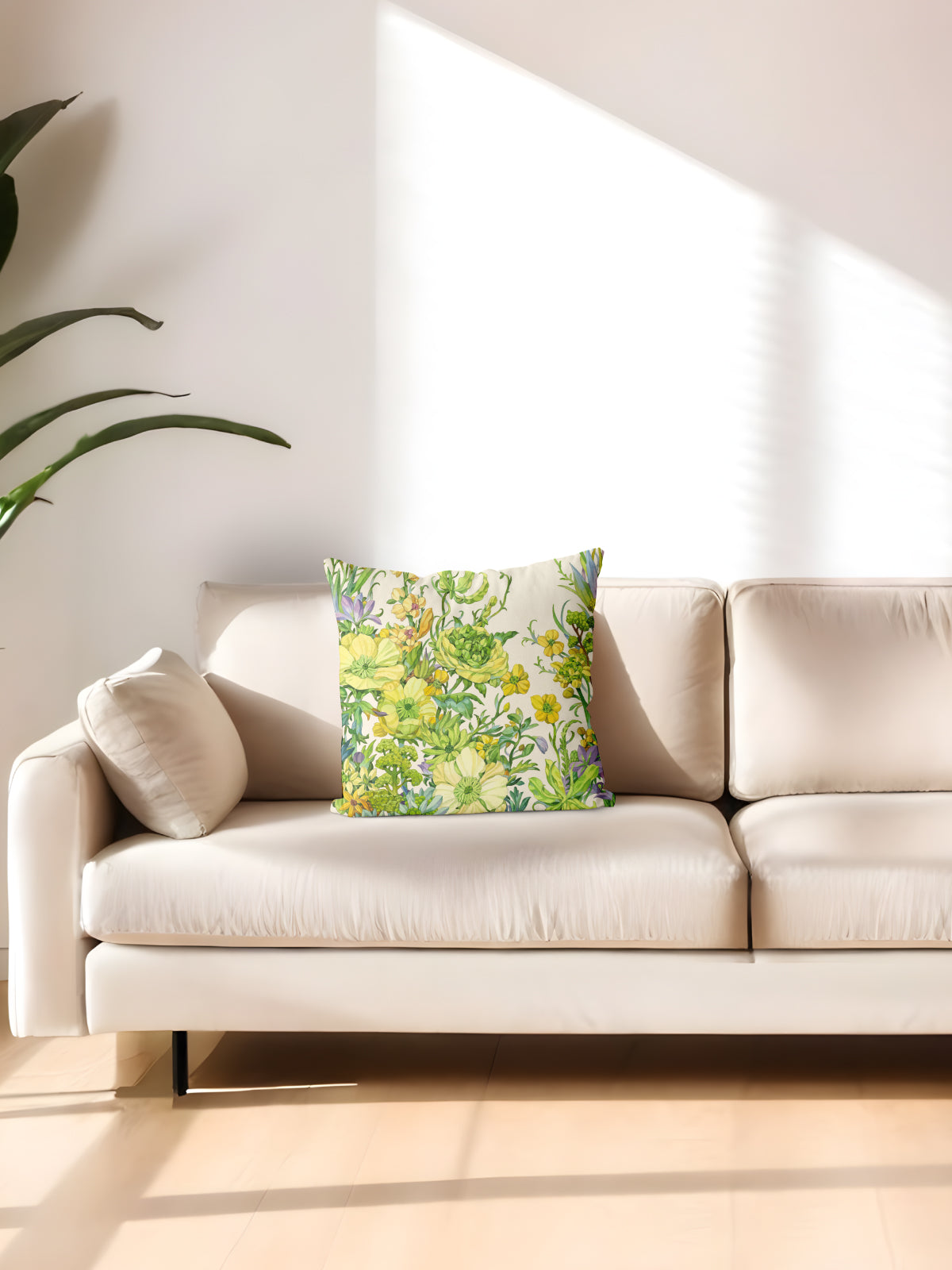 Floral Throw Pillow, Watercolor Flower Cushion for Home Decor