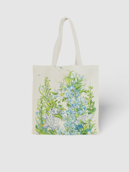 Blue Floral Canvas Bag