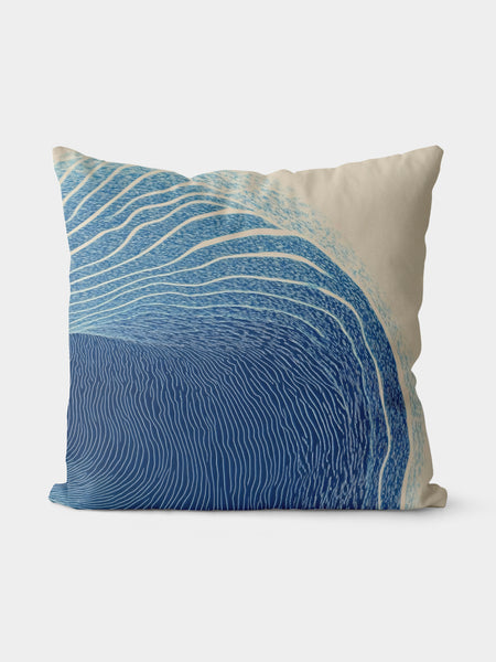 Ocean Wave Throw Pillow, Coastal - Inspired Home Decor