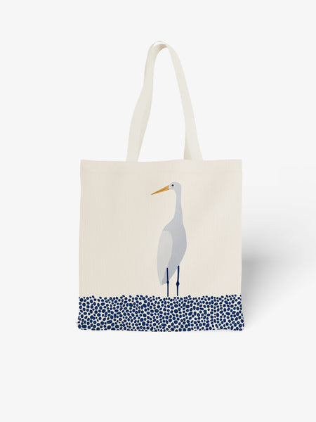 Heron Tote Bag, Minimalist Bird Canvas Tote for Everyday Use