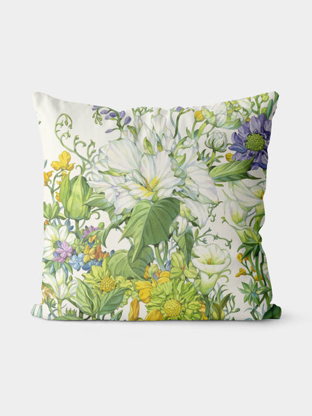 Floral Throw Pillow, Botanical Cushion for Home Decor