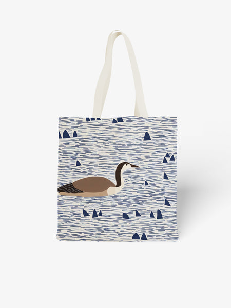 Goose in Water Tote Bag, Nature - Inspired Canvas Tote