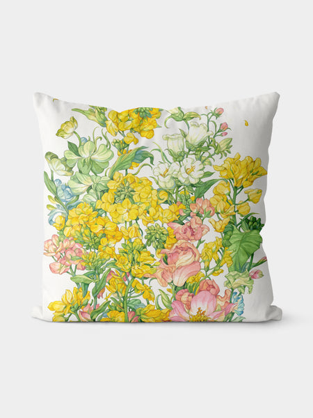 Floral Throw Pillow, Watercolor Flower Cushion for Home Decor