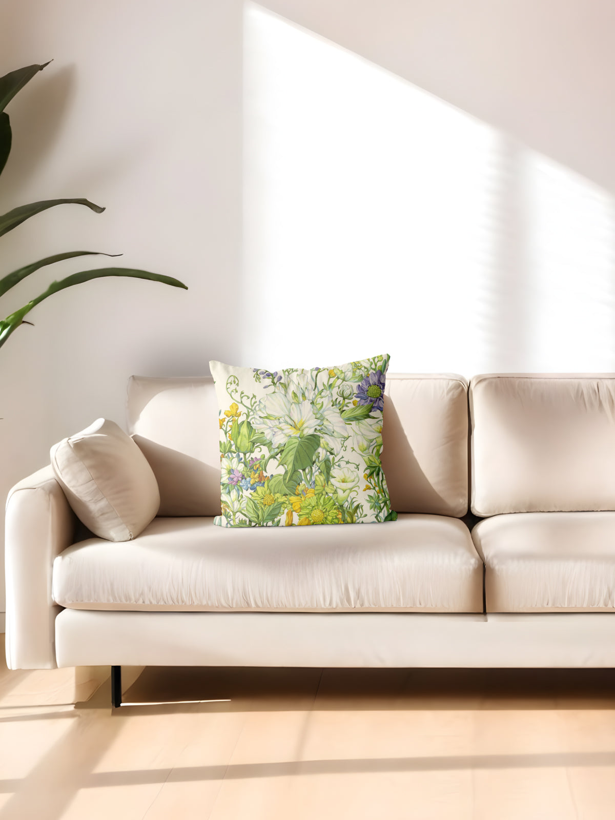 Floral Throw Pillow, Botanical Cushion for Home Decor