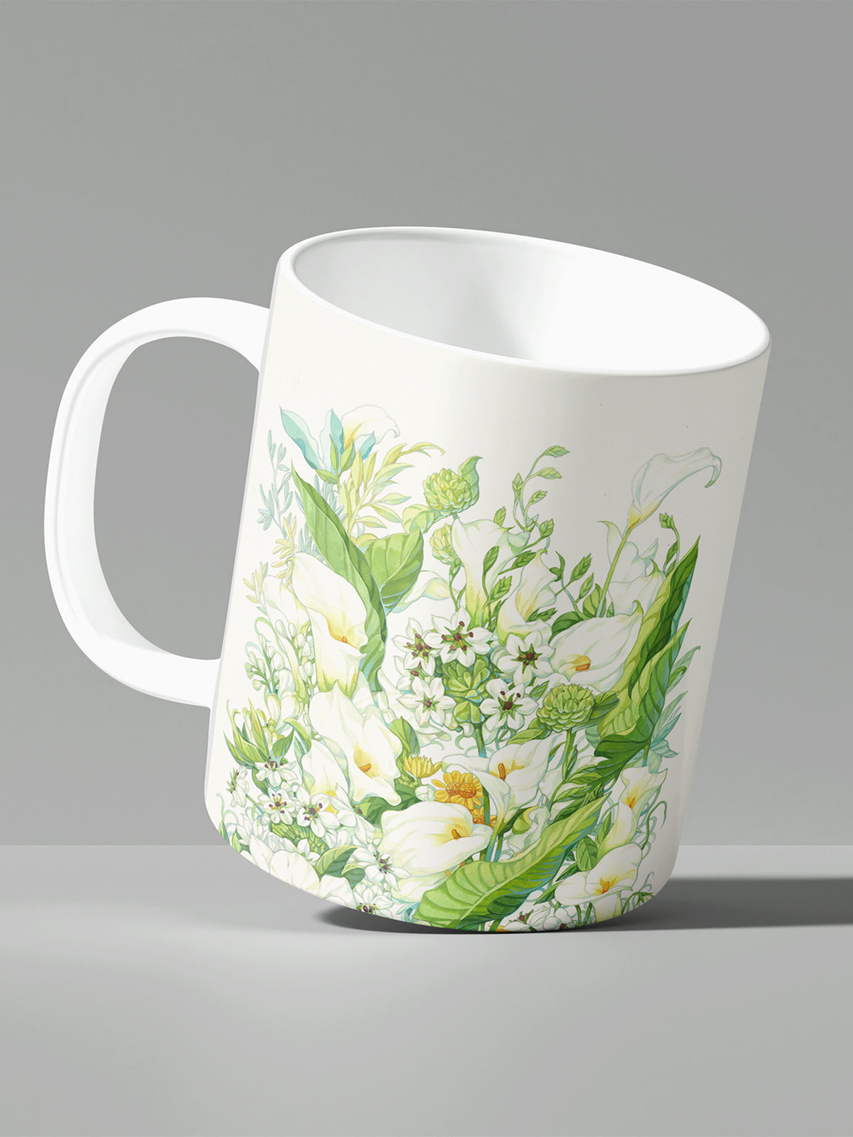 Floral Coffee Mug, Watercolor Lily Ceramic Mug for Home