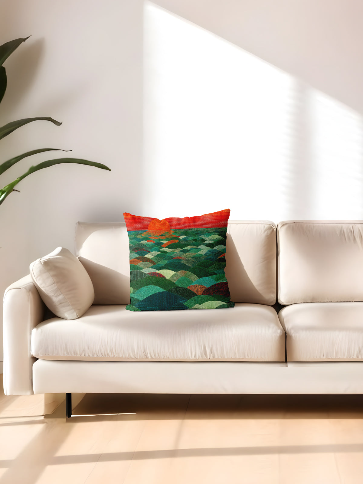 Sunset Over Waves Throw Pillow, Coastal - Inspired Home Decor