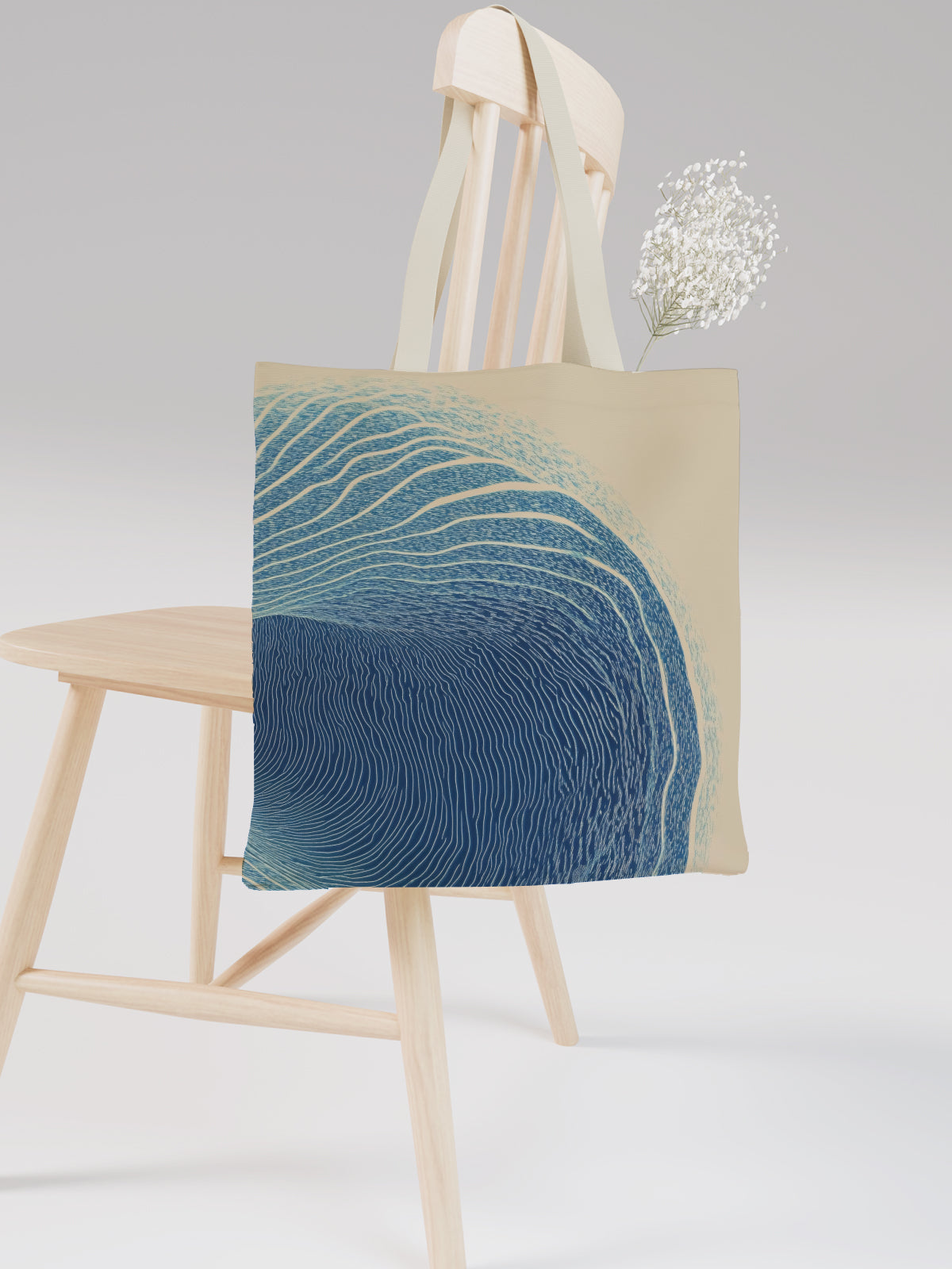 Wave Tote Bag, Ocean - Inspired Canvas Tote for Everyday Use