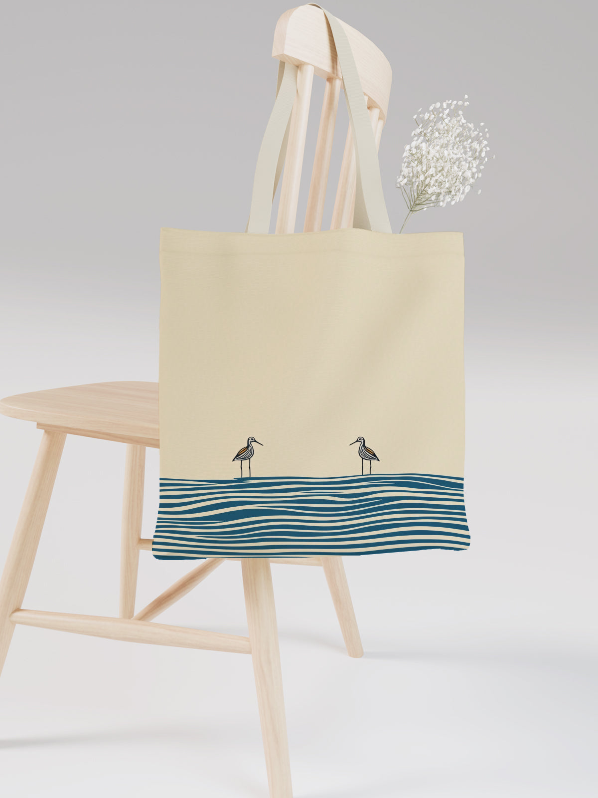 Seaside Birds Tote Bag, Ocean - Inspired Canvas Tote