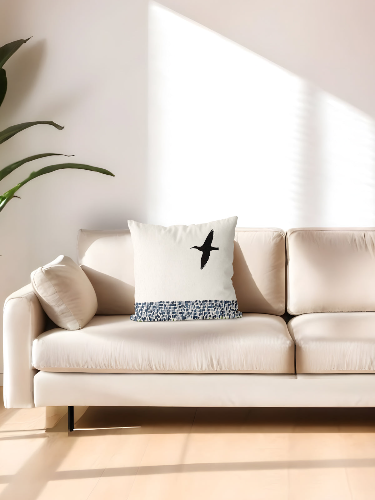 Flying Bird Silhouette Throw Pillow, Nature - Inspired Home Decor