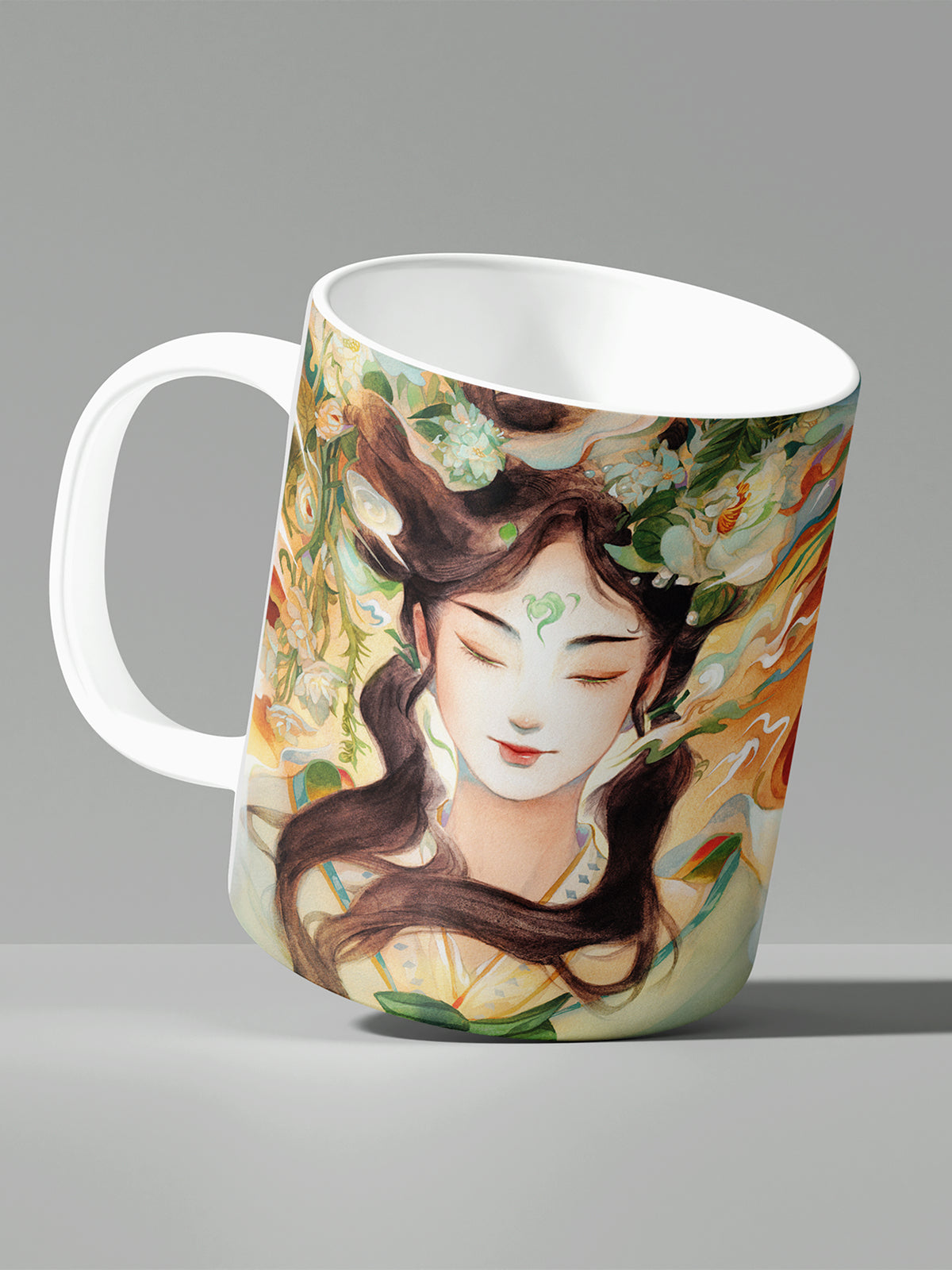 Chinese Style Goddess Ceramic Mug, Artistic Coffee Mug for Home