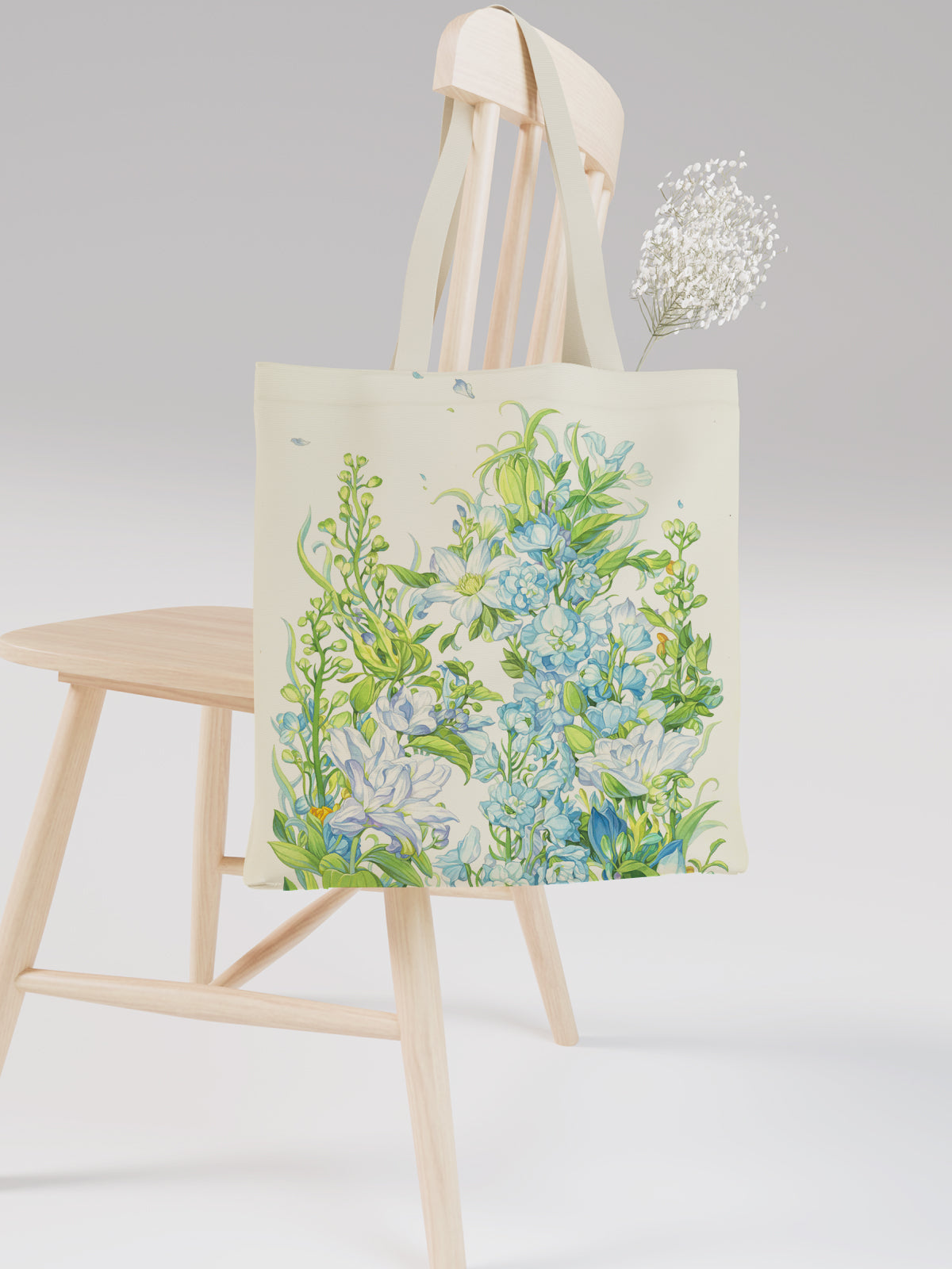 Blue Floral Canvas Bag