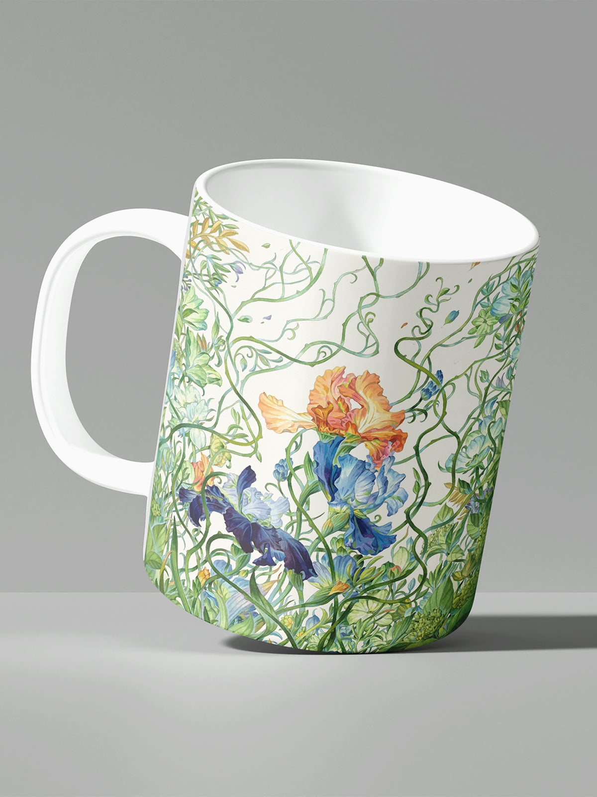 Floral Coffee Mug, Watercolor Iris Ceramic Mug for Home