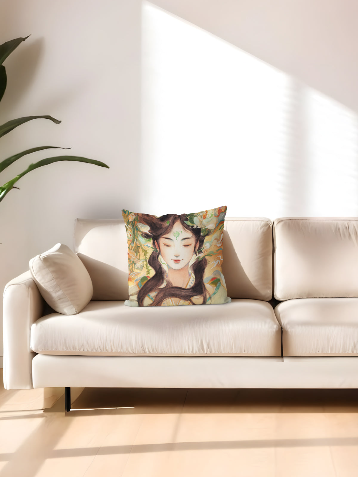 Raditional Chinese Style Figure Throw Pillow